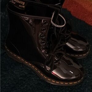 Black Leather Dr Marten Boots
